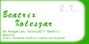 beatrix koleszar business card